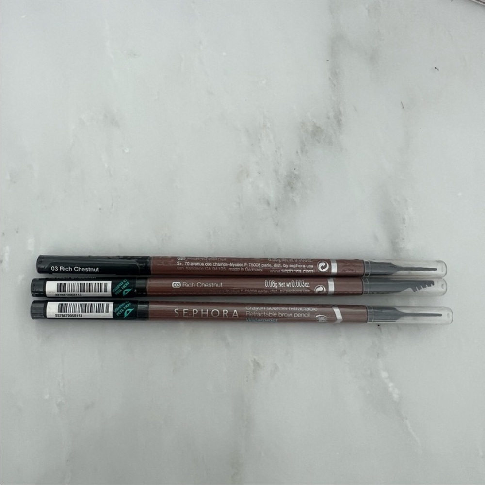NEW • Sephora Retractable Waterproof Eyebrow Pencils - Rich Chestnut